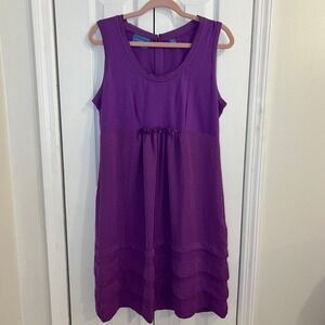 Simply Vera‎ Vera Wang Purple Dress Tiered Sleeveless Casual Size L